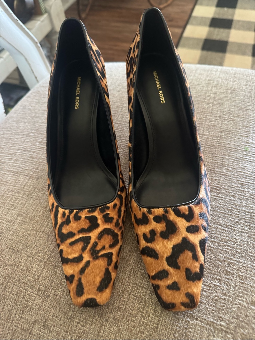 Michael Kors Leopard-Print Pointed Toe Pumps in Brown and Black